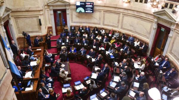 El senado durante el debate de la Ley Bases