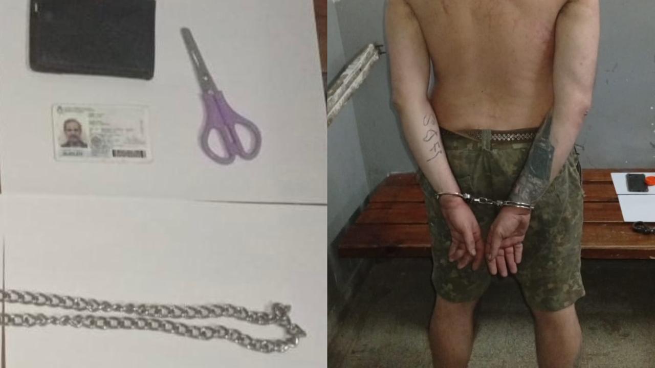 Detuvieron a un hombre que torturaba en plena calle a una mujer, a la que sujetaba con una cadena para perr...